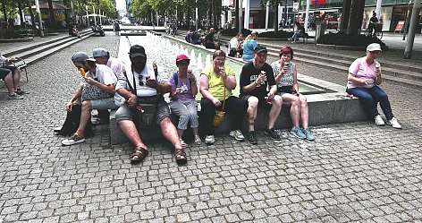 Dresden Pause am Brunnen