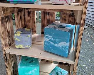  Regal mit Cubes: quadratischen Outdoor-Kerzen